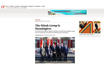 “Foreign Policy” nəşri: ATƏT-in Minsk qrupunun fəaliyyəti mənasızdır